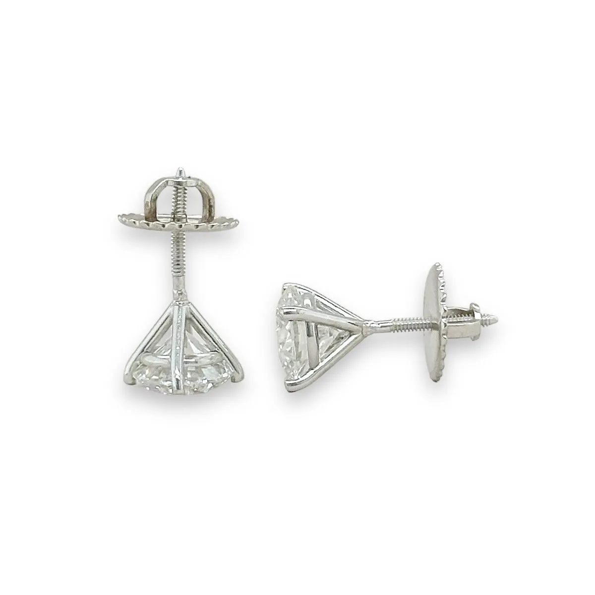 Platinum 3.14ctw D/VS1 Lab-Created Diamond Earrings  IGI