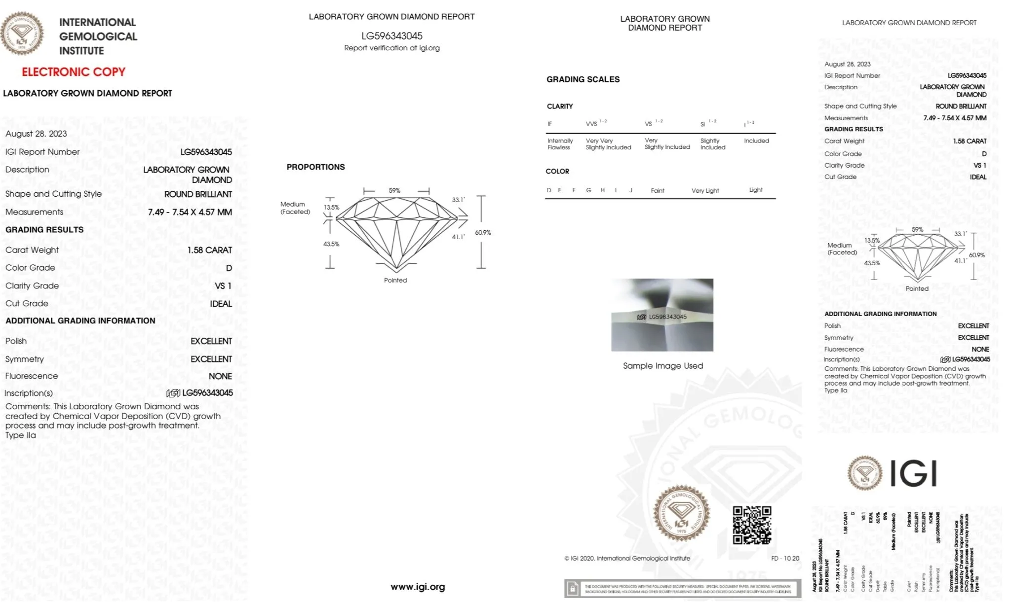 Platinum 3.14ctw D/VS1 Lab-Created Diamond Earrings  IGI