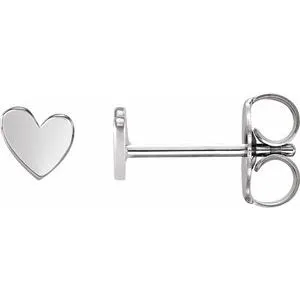 Platinum 4 mm Asymmetrical Left Heart Earring