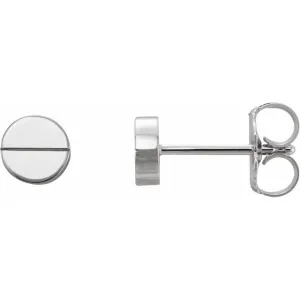 Platinum 4.9 mm Geometric Friction Closure Earrings