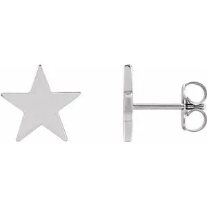 Platinum 6.2 mm Star Friction Post & Back Earrings