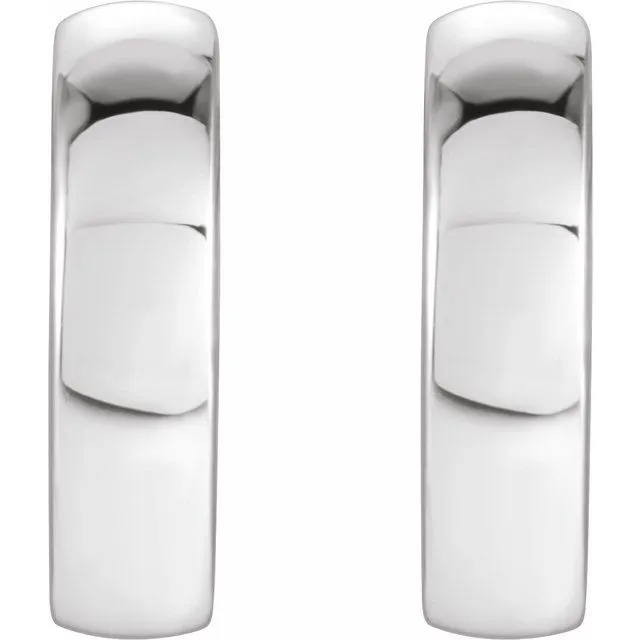 Platinum 9.5 mm Huggie Earrings