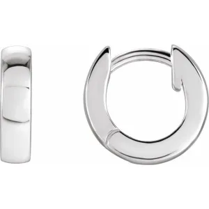 Platinum 9.5 mm Huggie Earrings