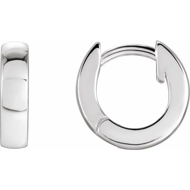 Platinum 9.5 mm Huggie Earrings