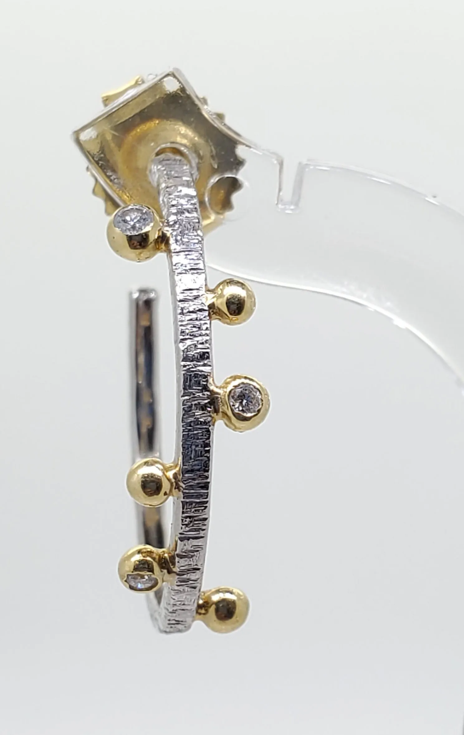 Platinum and Gold Hoop Earrings