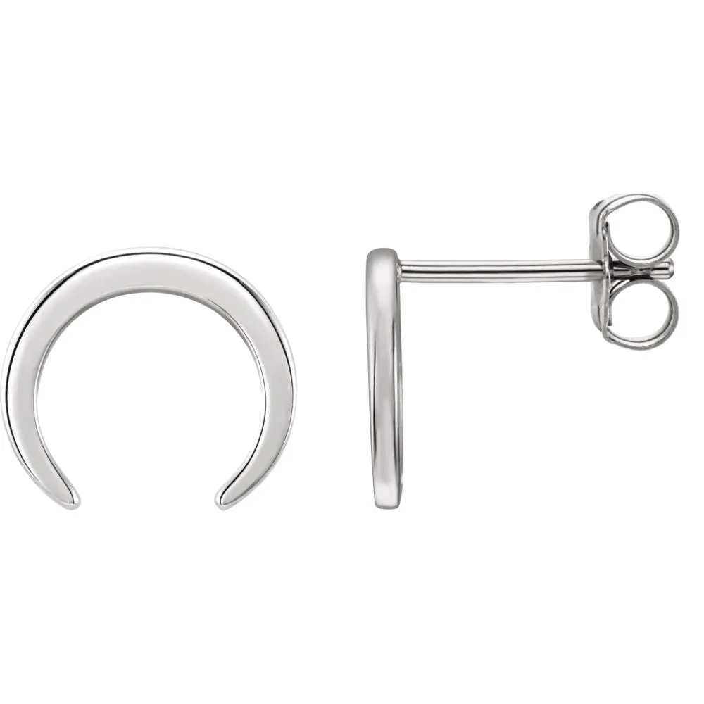 Platinum Crescent Earrings