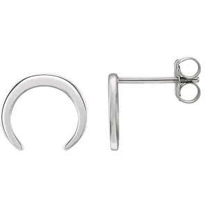 Platinum Crescent Earrings