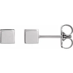 Platinum Cube Earrings