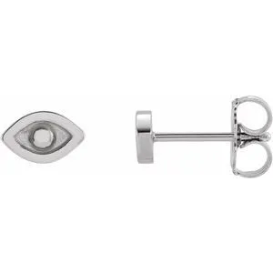 Platinum Evil Eye Single Earring