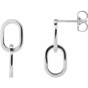 Platinum Interlocking Oval Earrings