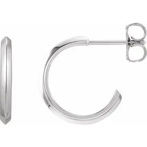Platinum Knife-Edge 15 mm Hoop Earrings