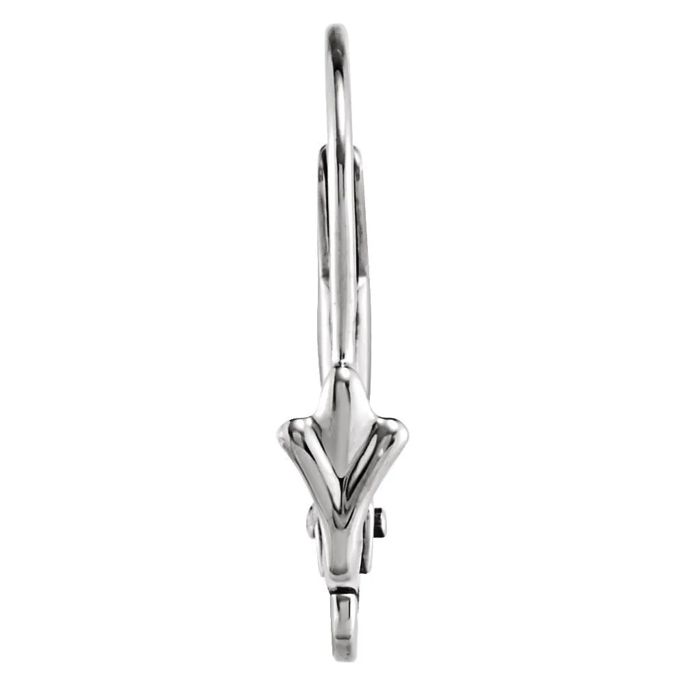 Platinum Lever Back Earring with Open Ring