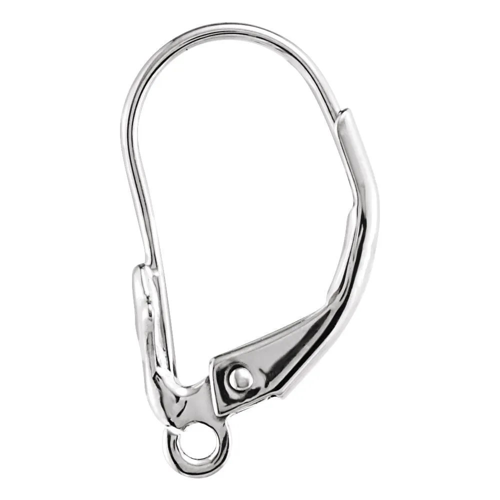 Platinum Lever Back Earring with Open Ring