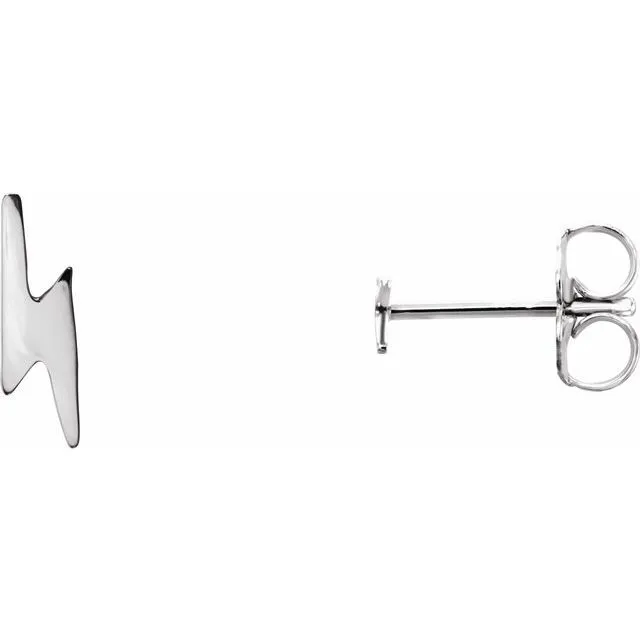 Platinum Lightning Bolt Earrings