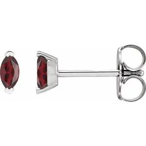Platinum Natural Mozambique Garnet Earrings