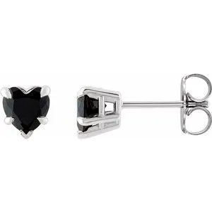 Platinum Natural Onyx Stud Earrings