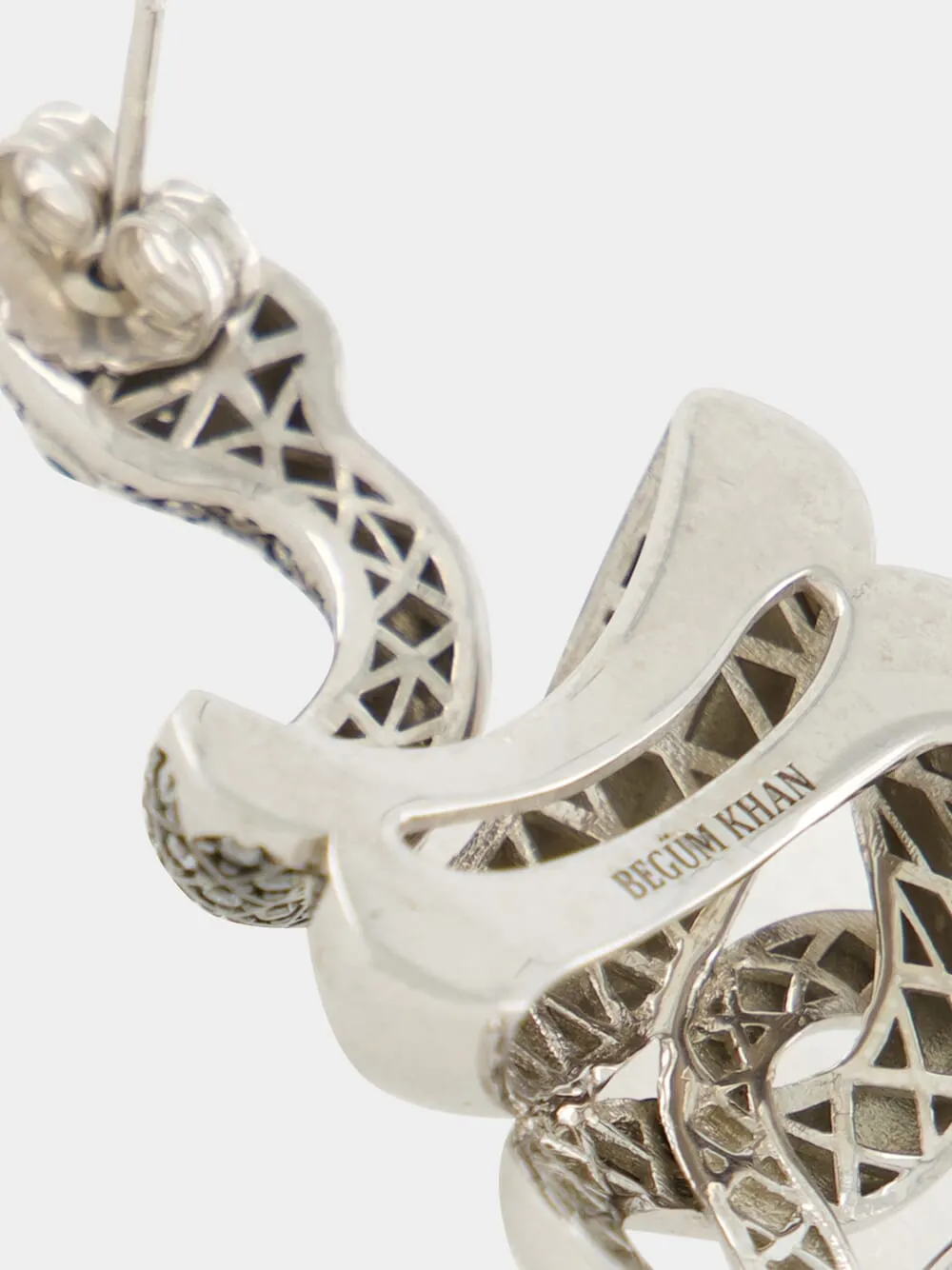Platinum-Plated Snake Earrings