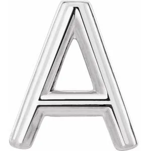 Platinum Single Initial A Earring