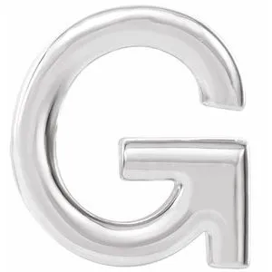 Platinum Single Initial G Earring