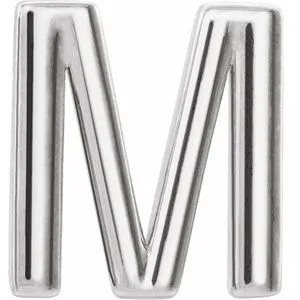Platinum Single Initial M Earring