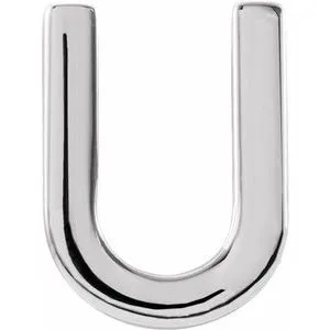 Platinum Single Initial U Earring