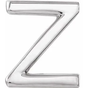 Platinum Single Initial Z Earring