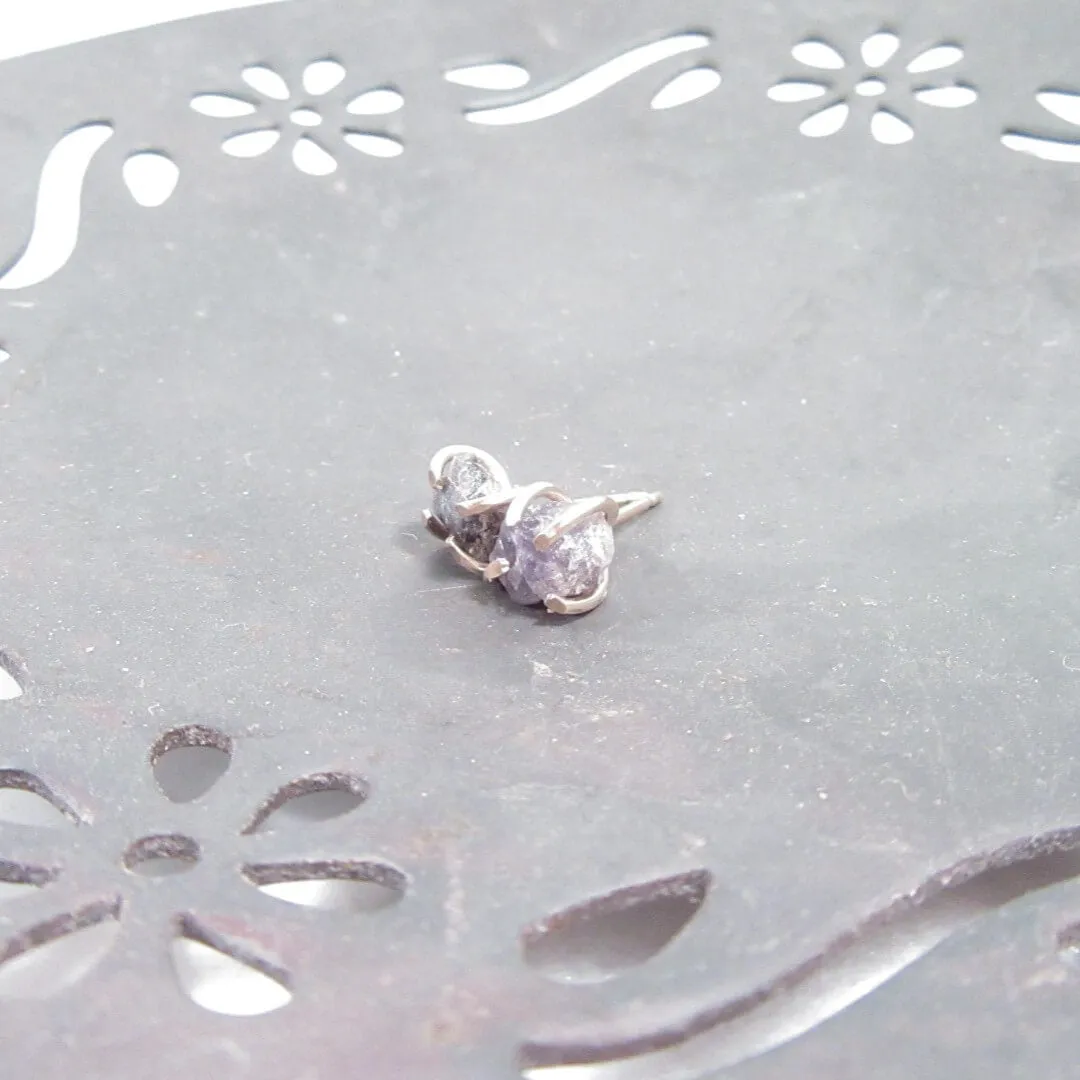 Post Earring Raw Gemstone Star Sapphire Choose Your Metal