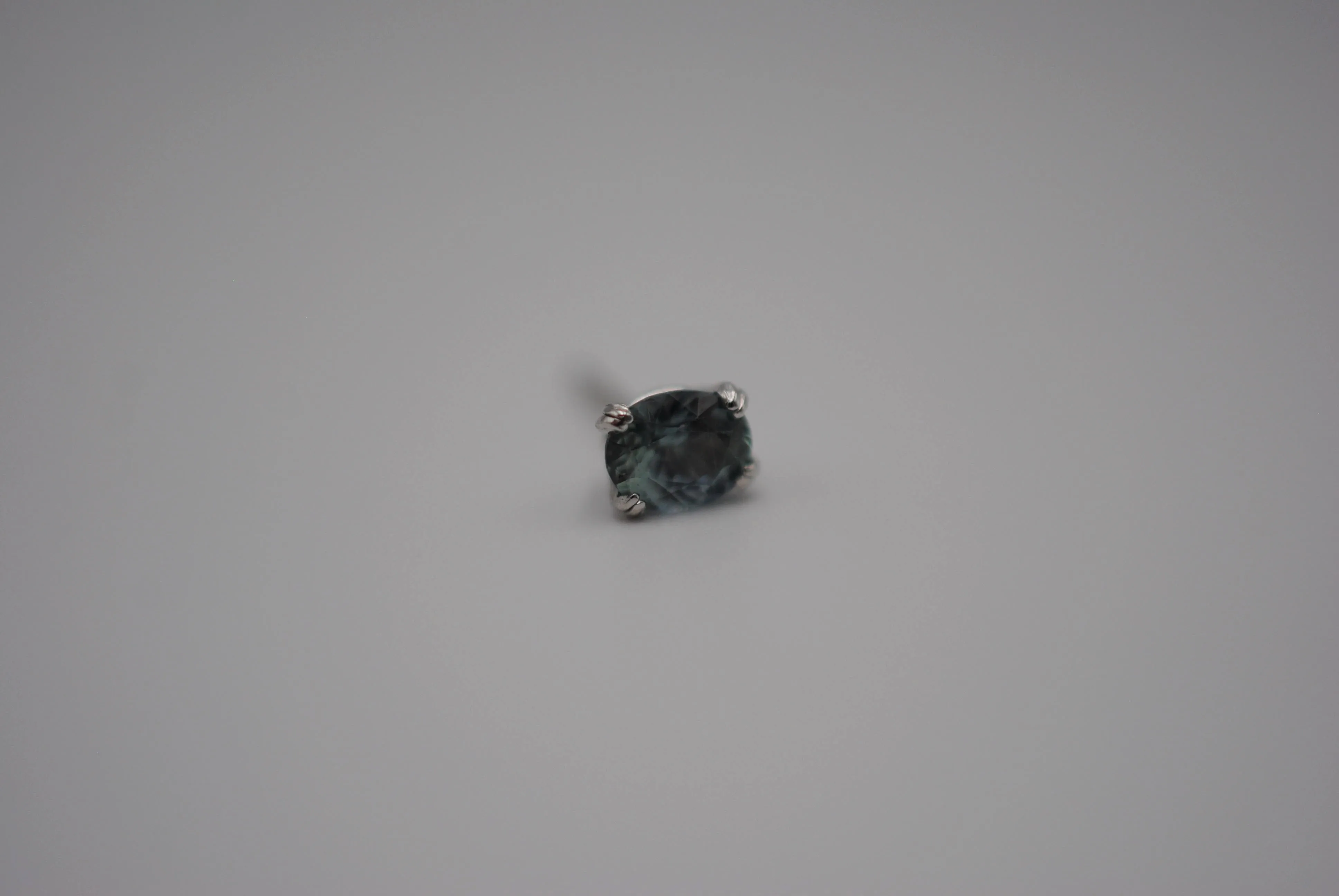Post Earrings: Sapphires, Oval Cut, White Gold
