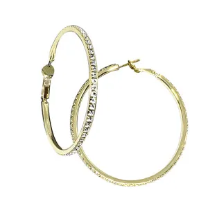 Premium Crystal  2 INCH Hoop Earrings - E2014CL
