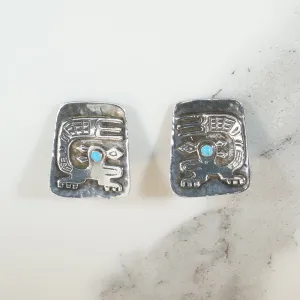 Proud Peruvian Peacock Earrings in Sterling Silver