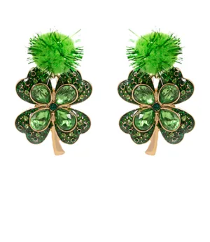 Puff Post Shamrock Earrings