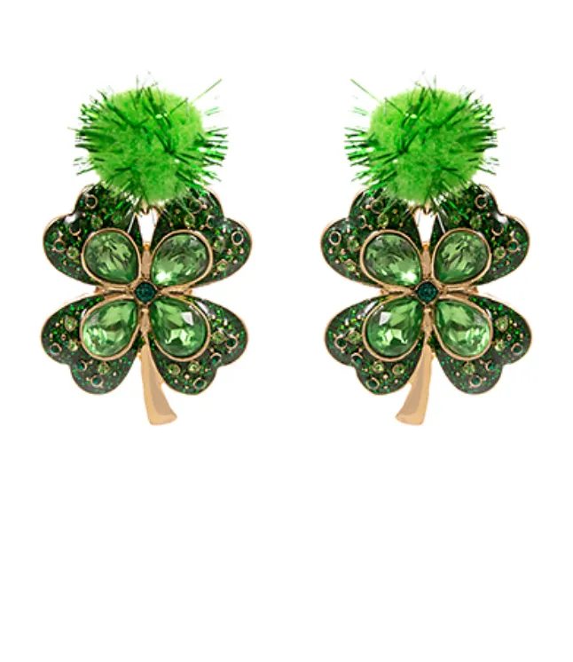 Puff Post Shamrock Earrings