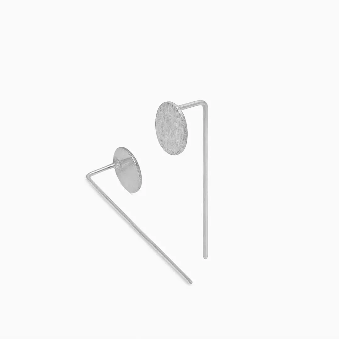 Pure 925 Silver Earring - Polished Coin Design