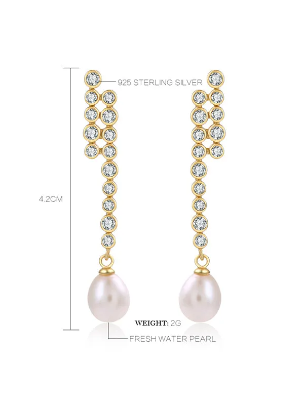 Pure Silver Pearl Earrings