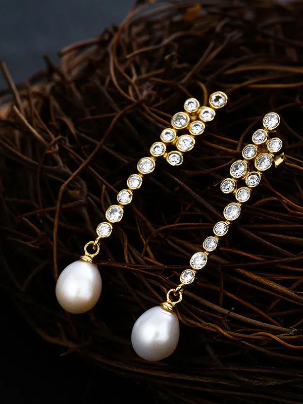 Pure Silver Pearl Earrings