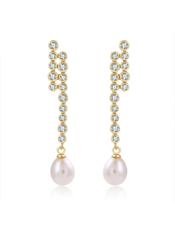 Pure Silver Pearl Earrings