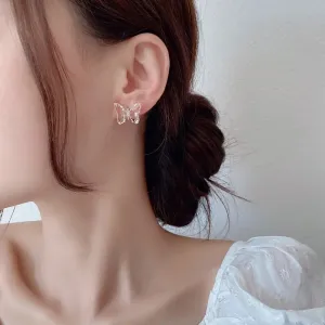 Purple Crystal Butterfly Earrings