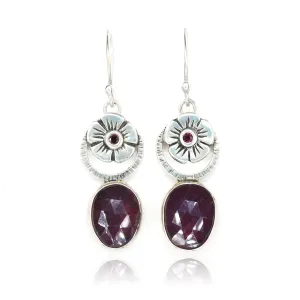 Purple Sapphire Blossom Earrings