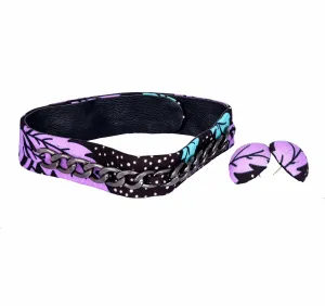 Purplesplash Ankara Choker with Button Earring