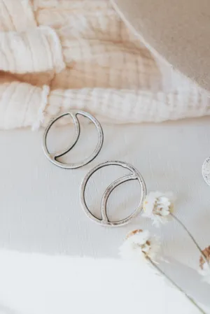 Quarter Moon Stud Earrings