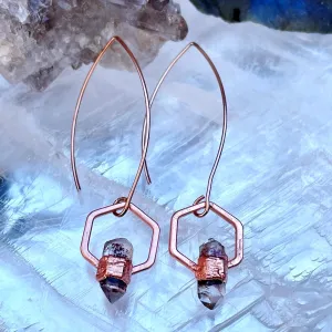 Quartz Hexagon Earrings