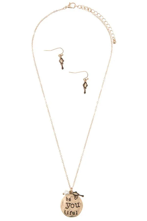 "Be YOU tiful" stamped necklace *