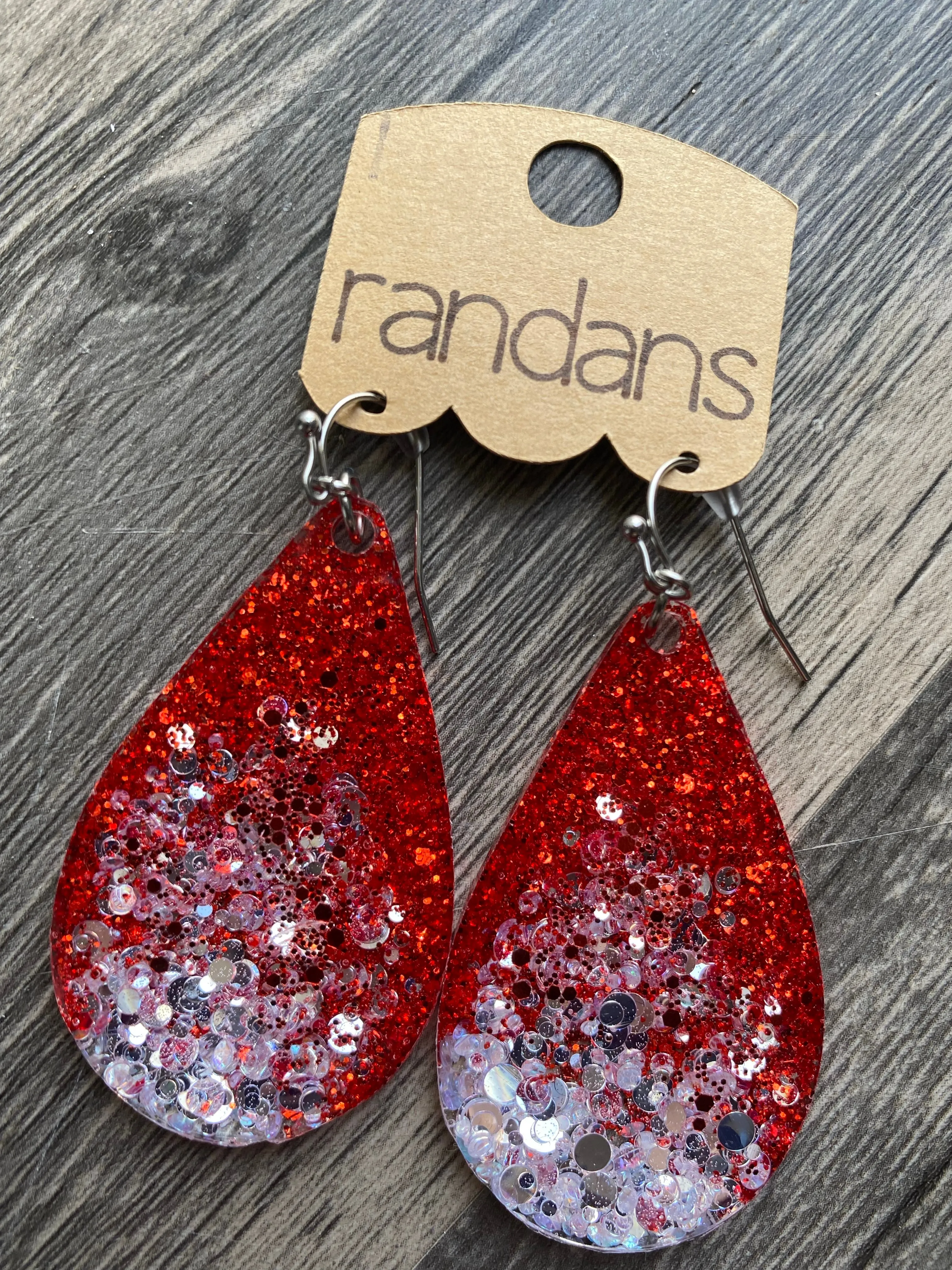 "Cupid's Crush” Valentine Ombre' Glitter Handcrafted Resin Earrings