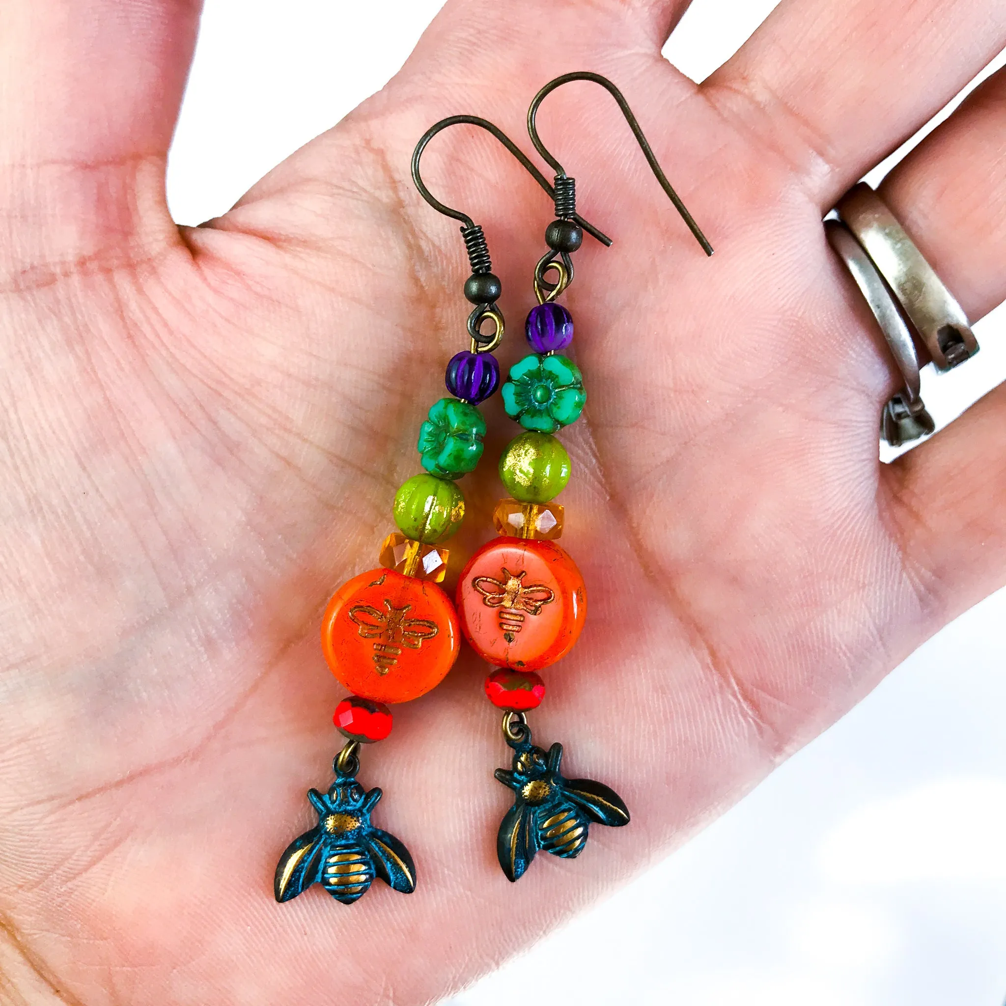 RAINBOW BEE with BEE DROP earrings