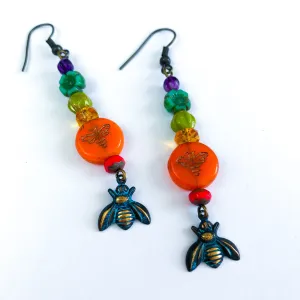 RAINBOW BEE with BEE DROP earrings