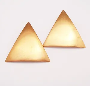 Raw Brass Dapped Triangle Pendant Charm 1 Hole.
