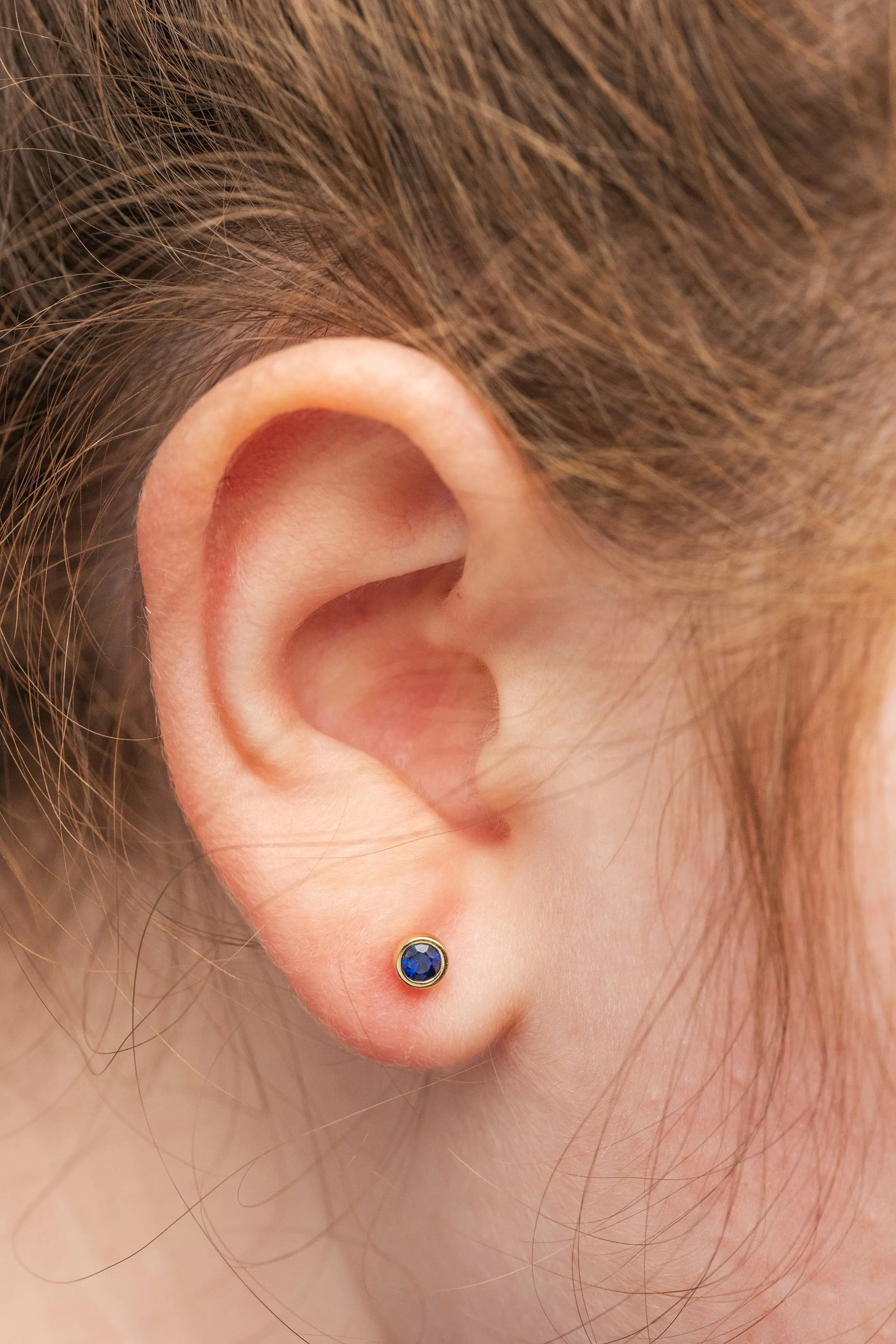 Ready To Ship - Sapphire Bubble Studs (3mm)