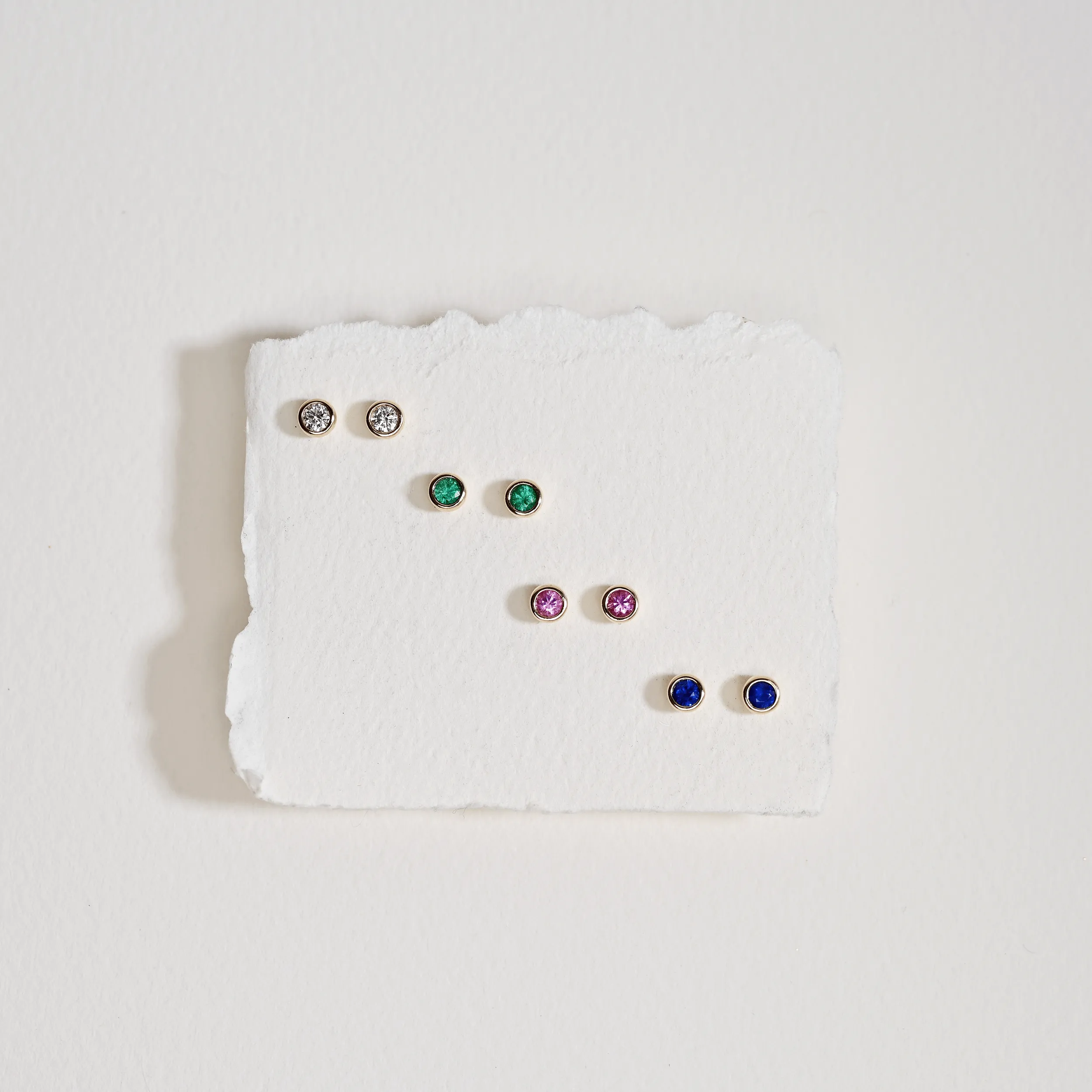 Ready To Ship - Sapphire Bubble Studs (3mm)