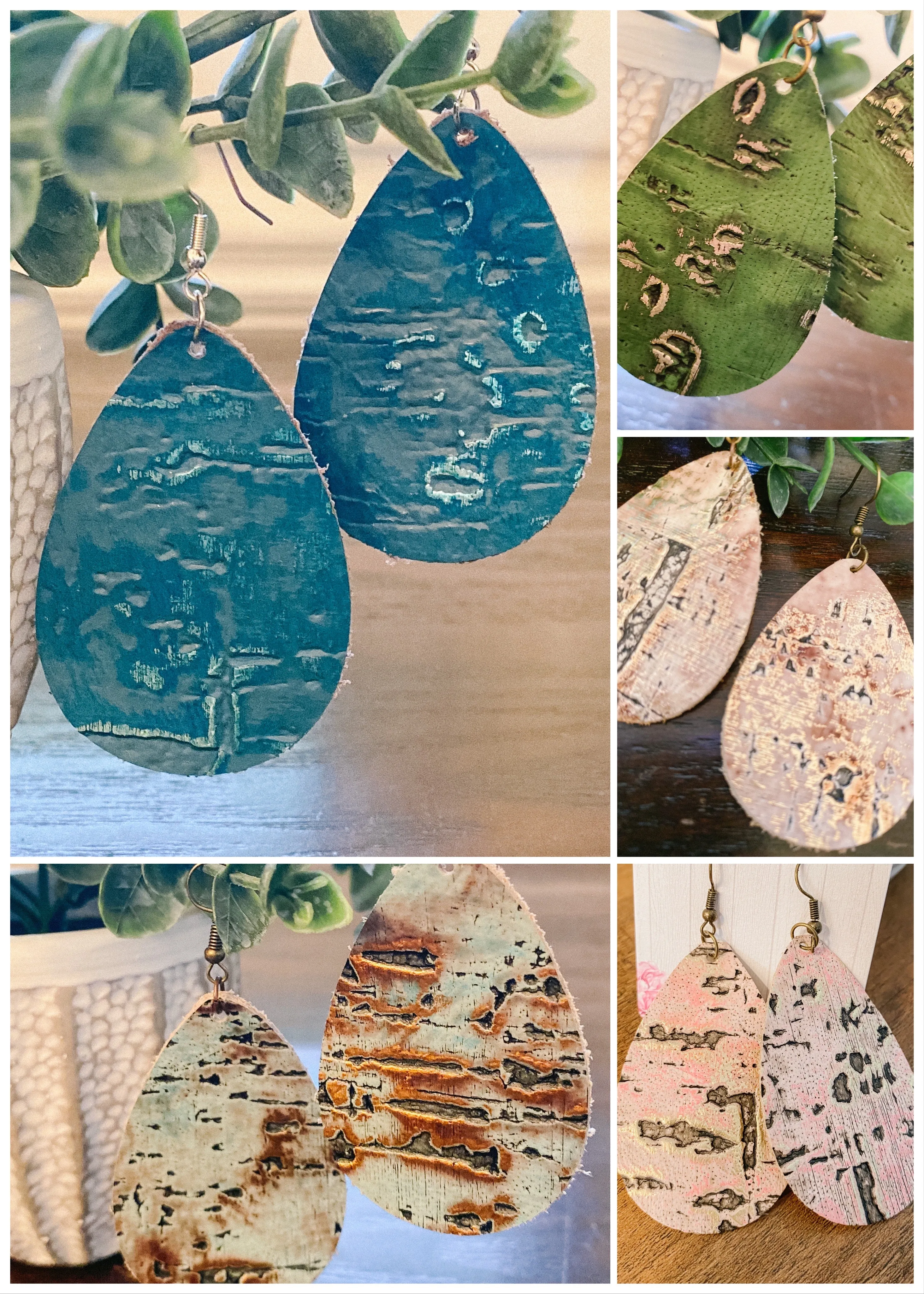 Real Leather Teardrop Earrings