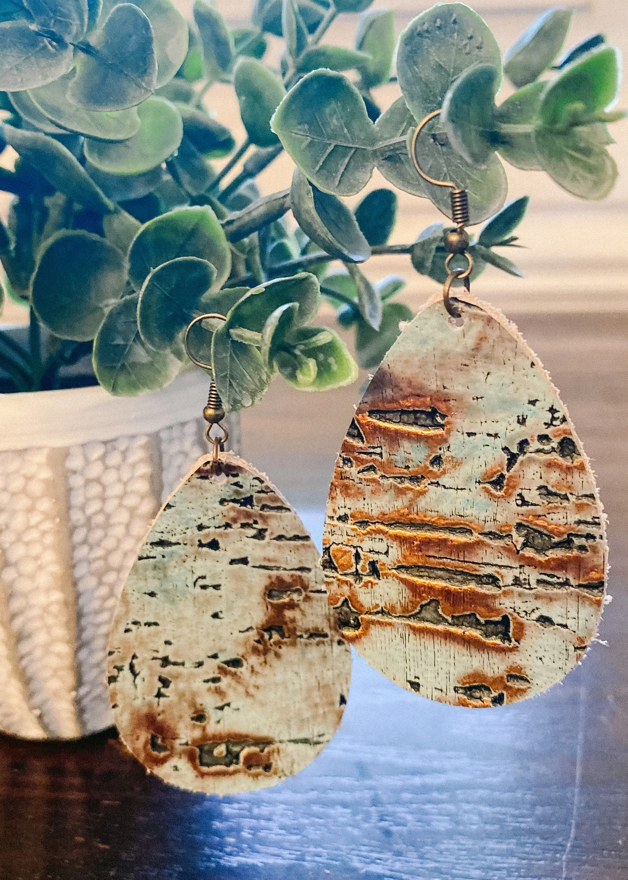 Real Leather Teardrop Earrings